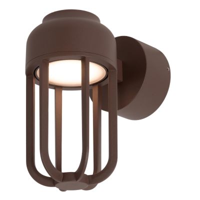 Lucide WELLS - Wall light Indoor/Outdoor - Ø 10 cm - LED - 1x8W 2700K - IP54 - Rust Brown